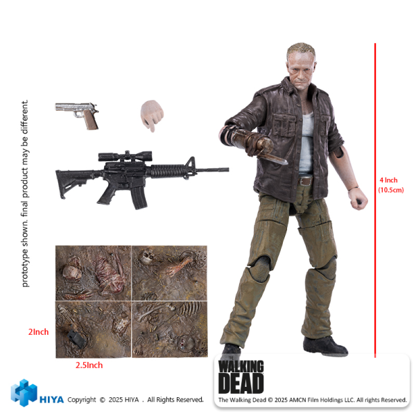 HIYA TOYS Exquisite Mini Series 1/18 Scale 4 Inch The Walking Dead Merle Action Figure(6957534204692)(6957534204692)