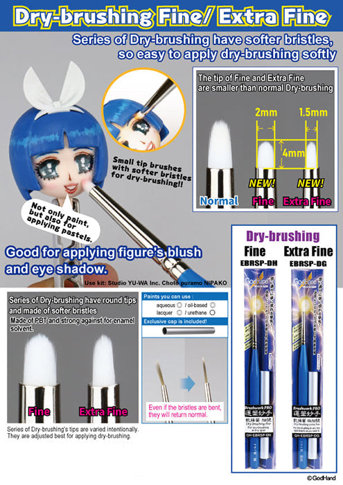 GodHand GodHand - Brushwork PRO Dry-brushing Extra Fine | 4562349874293