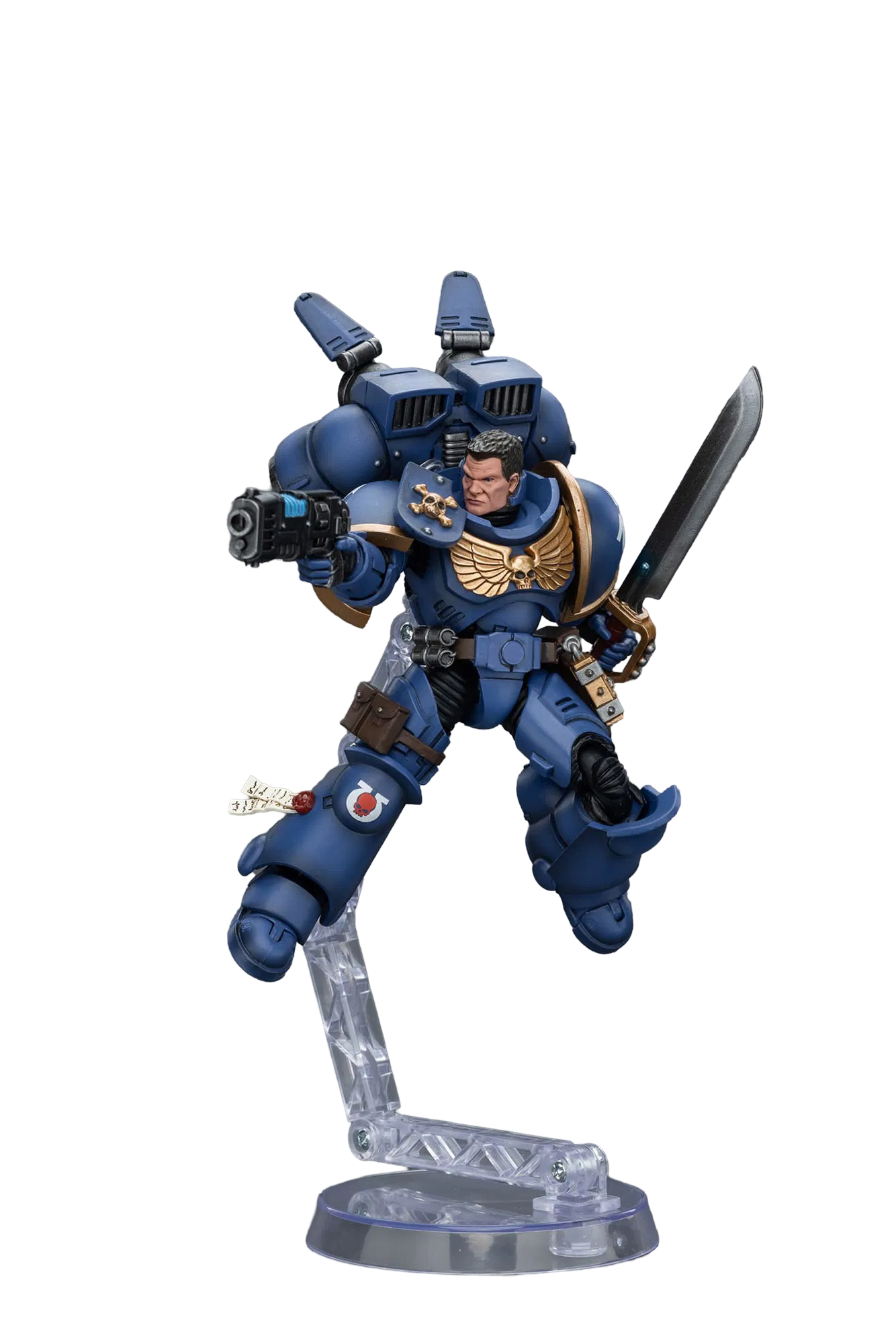 Joy Toy Ultramarines Jump Pack Intercessors Sergeant With Plasma Pistol And Power Sword