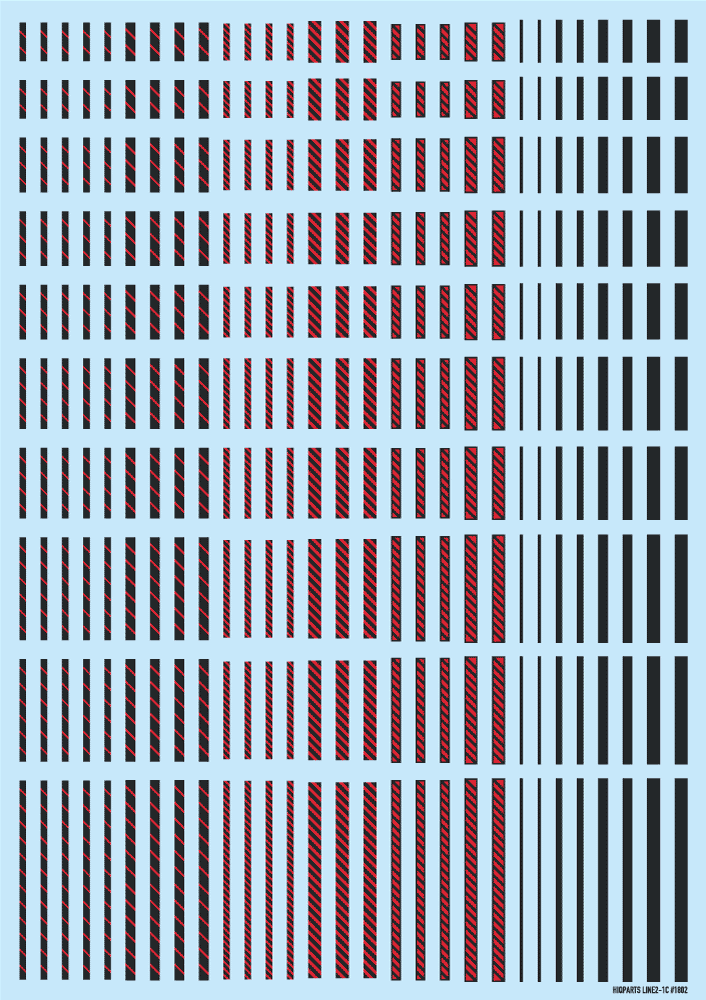 HiQ Parts Line Decal 02 Dark Gray-Red (1pc)
