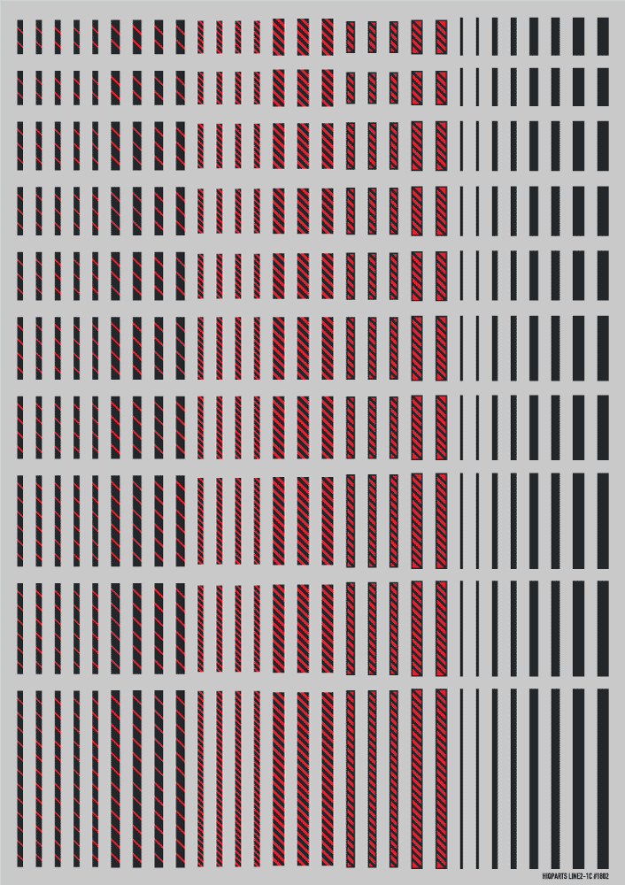 HiQ Parts Line Decal 02 Dark Gray-Red (1pc)