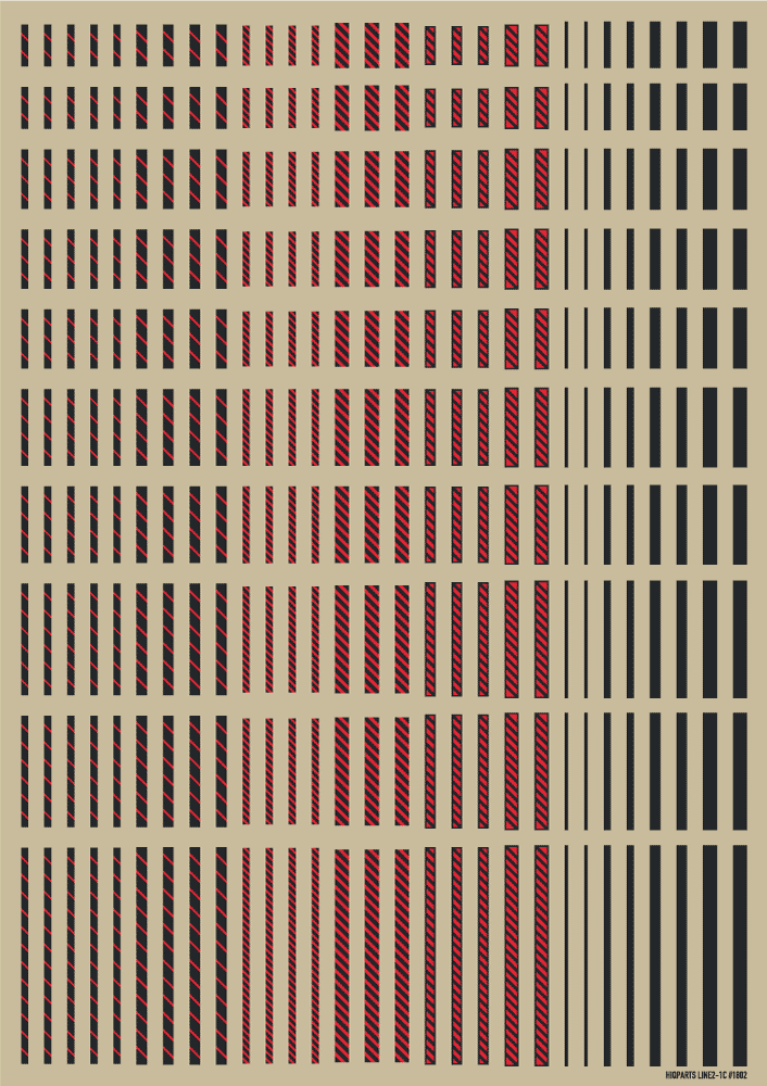 HiQ Parts Line Decal 02 Dark Gray-Red (1pc)