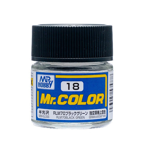 Mr Hobby Mr. Color 18 - RLM70 Black Green (Semi-Gloss/Aircraft) | 4973028535778