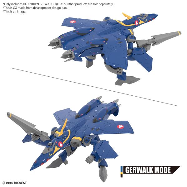 HG 1/100 YF-21 WATER DECALS | 4573102662811