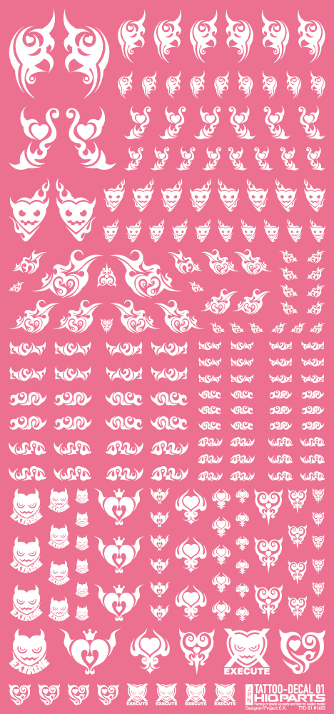 HiQ Parts Tattoo Decal 01 'Heart' Tattoo Pink (1pc)
