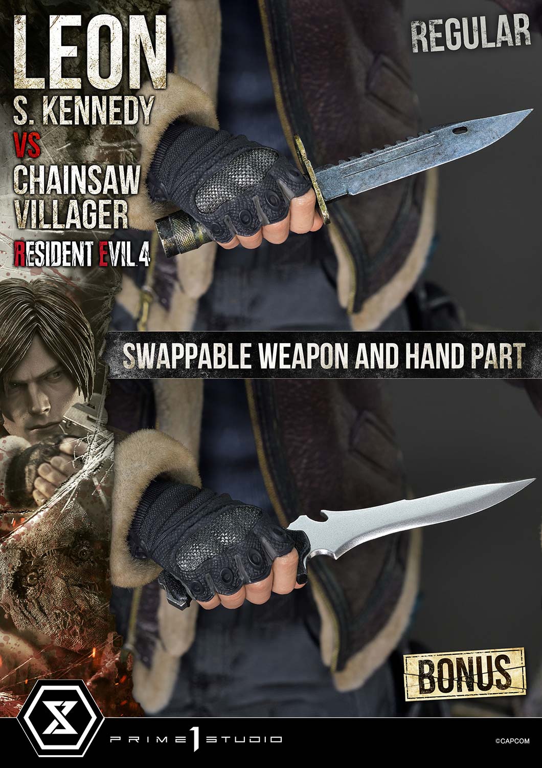 Ultimate Premium Masterline Resident Evil 4 Leon S. Kennedy versus Chainsaw Villager