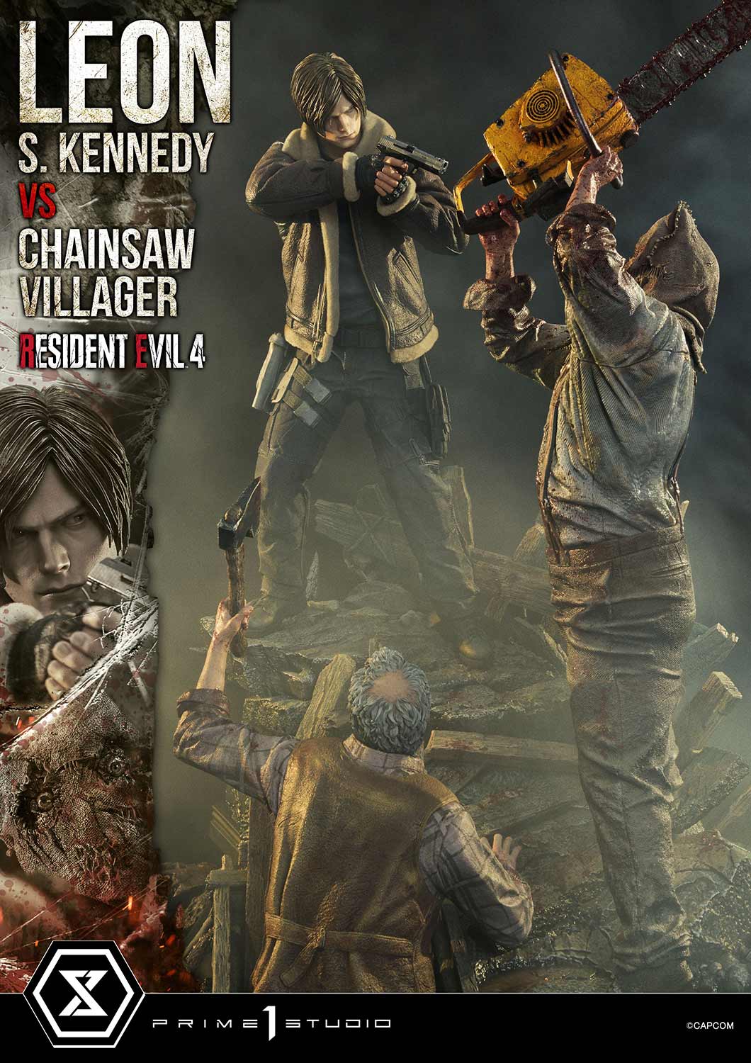 Ultimate Premium Masterline Resident Evil 4 Leon S. Kennedy versus Chainsaw Villager