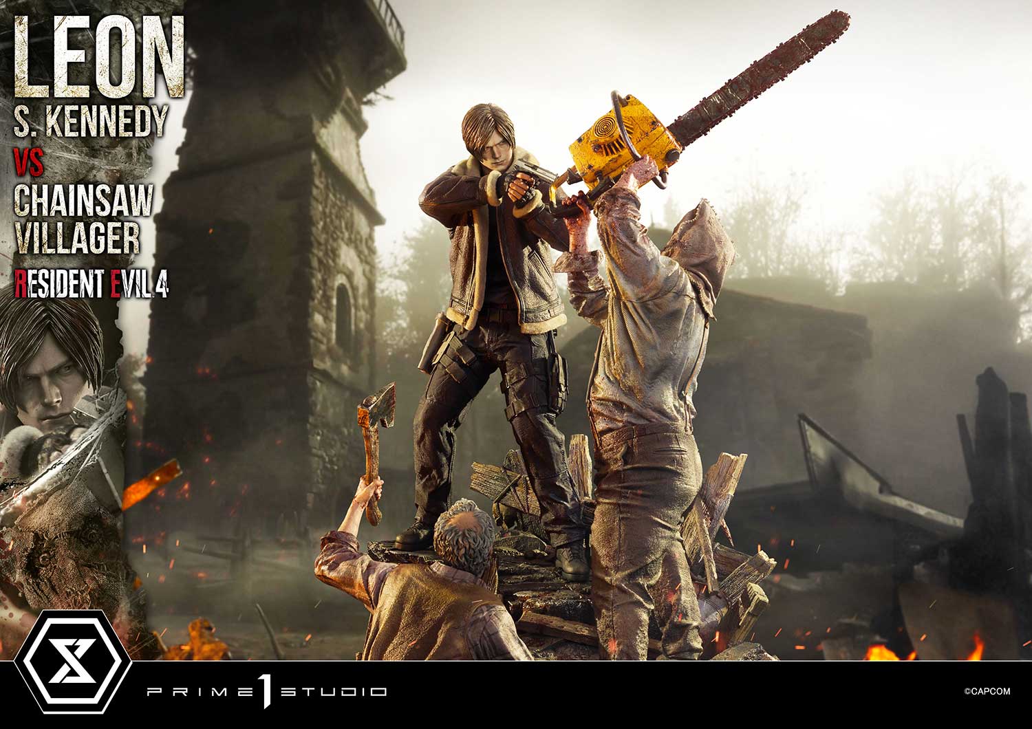 Ultimate Premium Masterline Resident Evil 4 Leon S. Kennedy versus Chainsaw Villager Bonus Version
