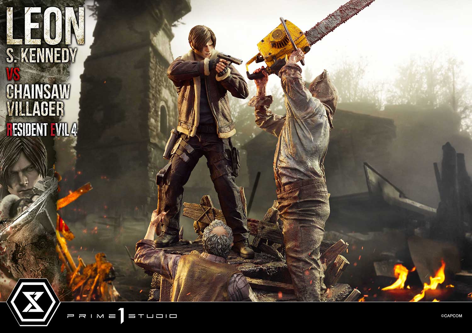 Ultimate Premium Masterline Resident Evil 4 Leon S. Kennedy versus Chainsaw Villager Bonus Version