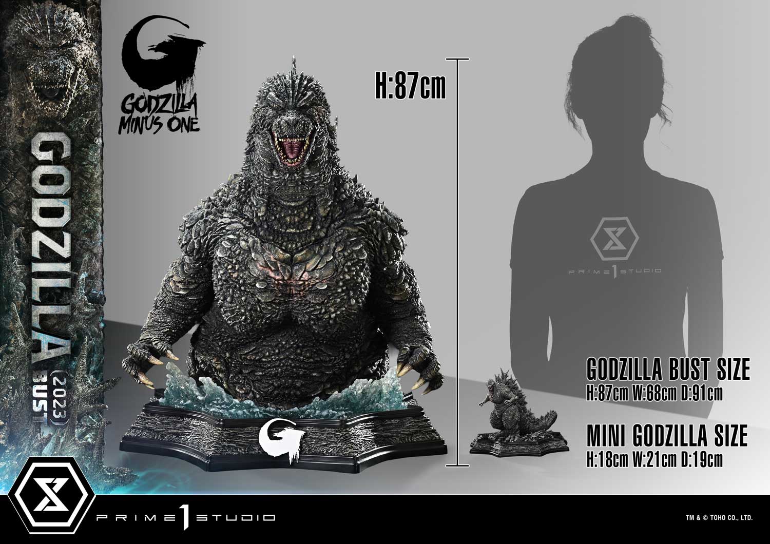 Life Size Bust GODZILLA MINUS ONE (Film) Godzilla (2023) Bonus Version