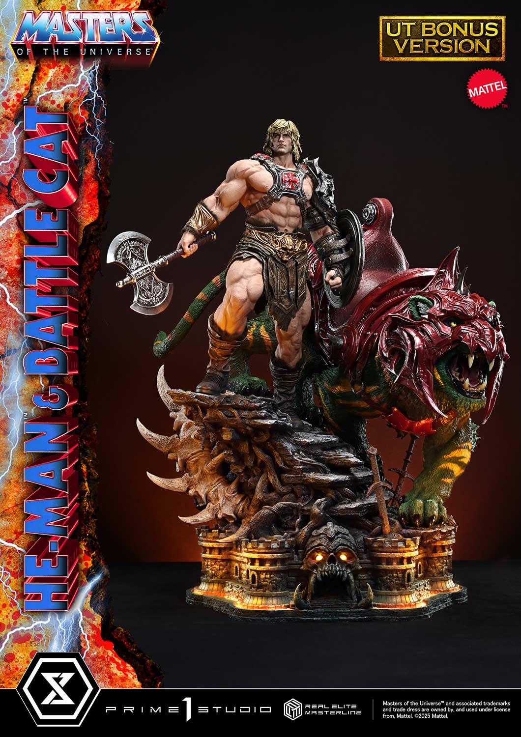 Real Elite Masterline Masters of the Universe He-Man & Battle Cat Ultimate Bonus Version