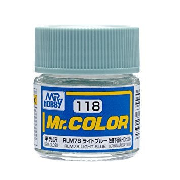 Mr Hobby Mr. Color 118 - RLM78 Light Blue (Semi-Gloss/Aircraft) | 4973028635560