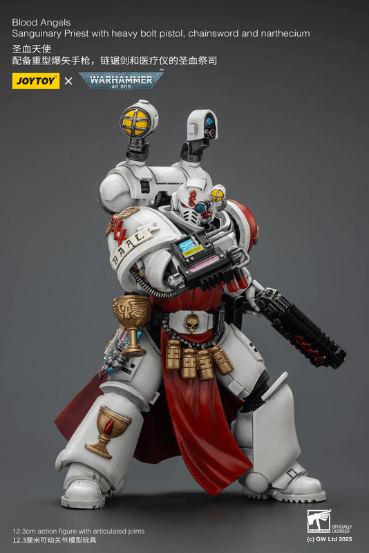 JOYTOY Blood Angels Sanguinary Priest with Heavy bolt pistol, chainsword and narthecium