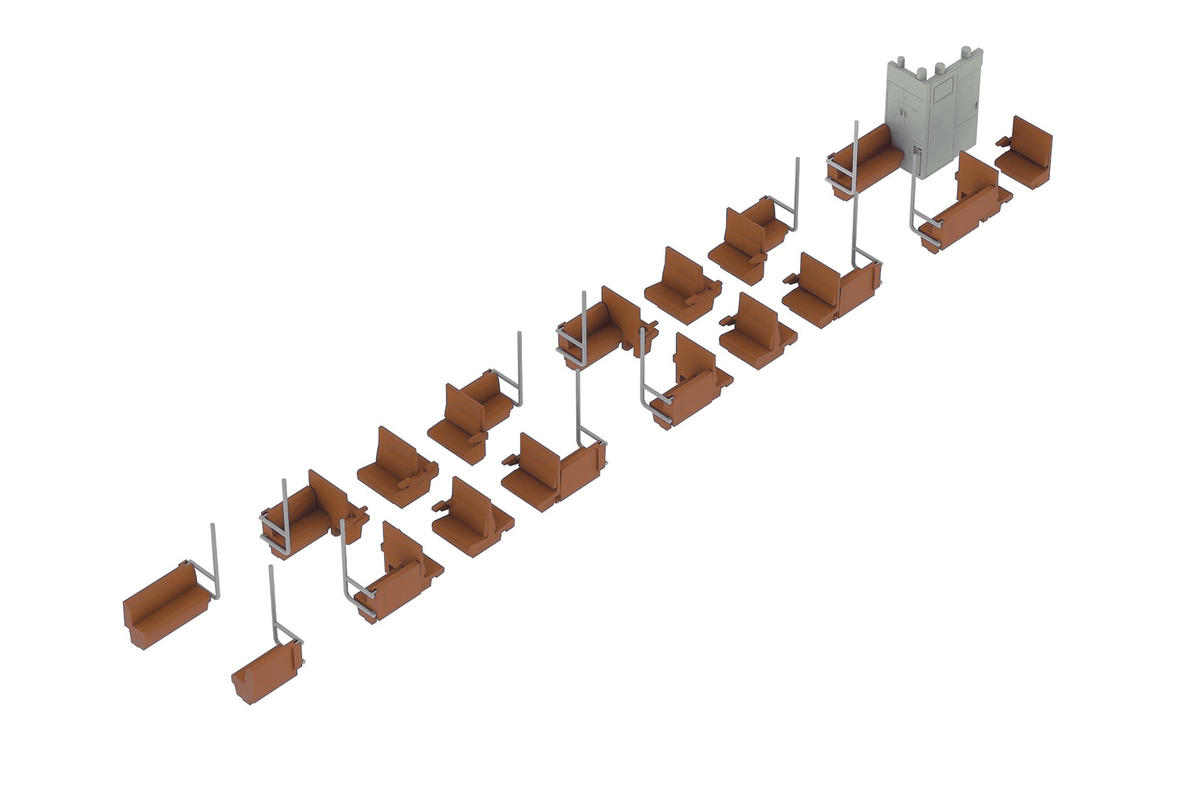 Semi-cross seat interior set A (brown)