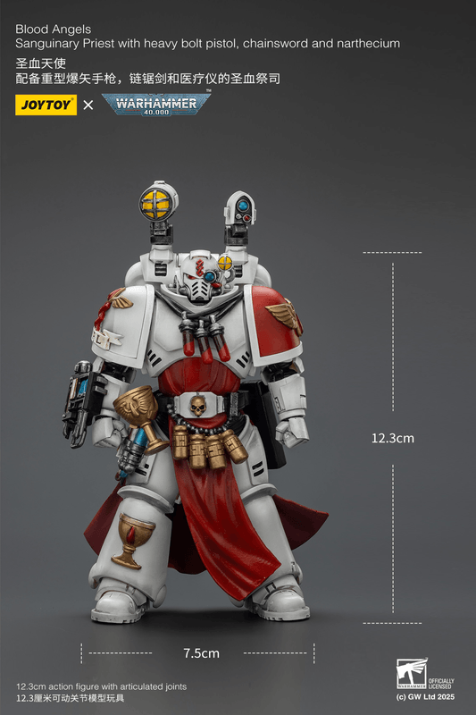 JOYTOY Blood Angels Sanguinary Priest with Heavy bolt pistol, chainsword and narthecium