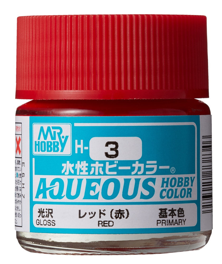 Mr Hobby AQUEOUS HOBBY COLOR - H3 GLOSS RED (PRIMARY) | 4973028718799