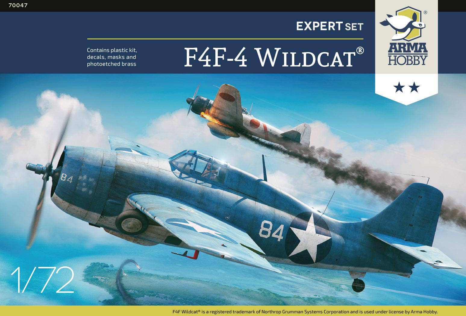 Arma Hobby 1/72 F4F-4 Wildcat Expert Set | 5902734373311