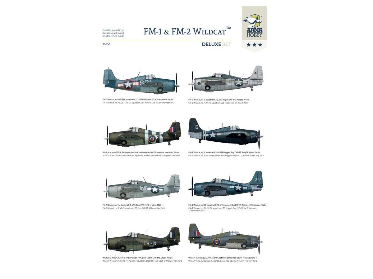 Arma Hobby 1/72 FM-1 & FM-2 Wildcat Deluxe Set | 5902734373342