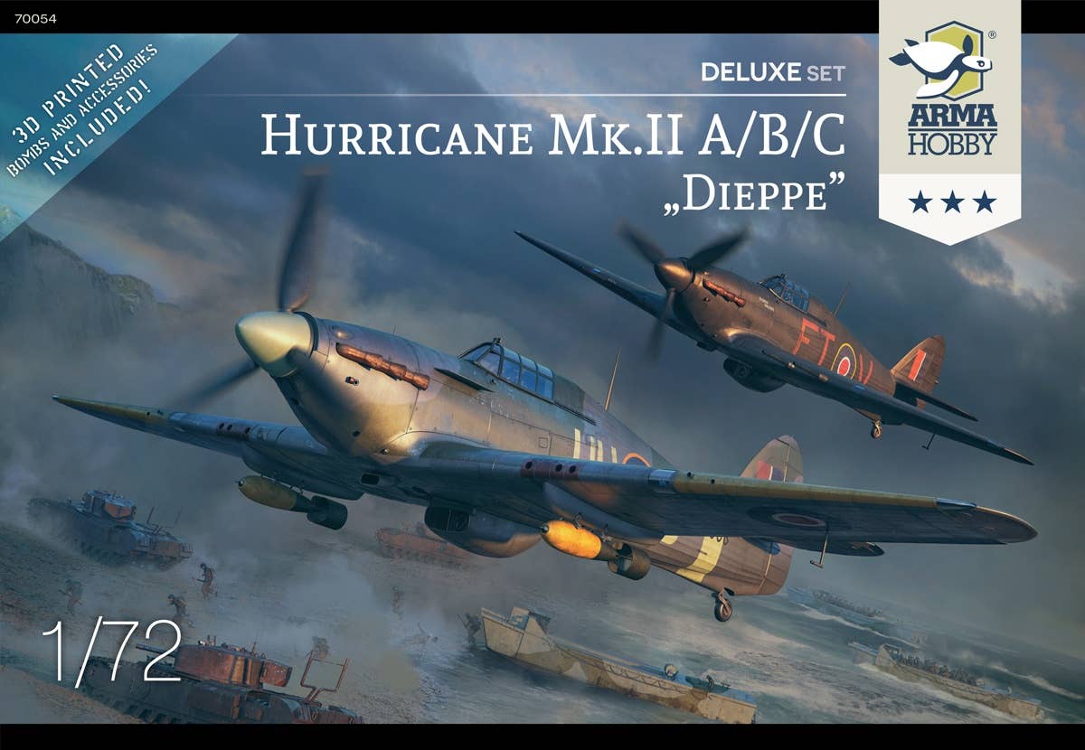 Arma Hobby 1/72 Hurricane Mk II a/b/c Dieppe Deluxe Set | 5902734373410
