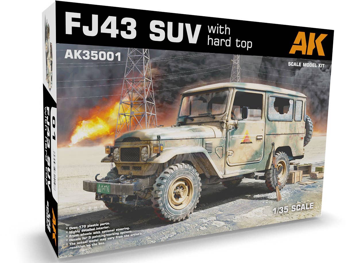 AK Interactive 1/35 FJ43 SUV with Hard Top Plastic Model Kit | 8435568314108