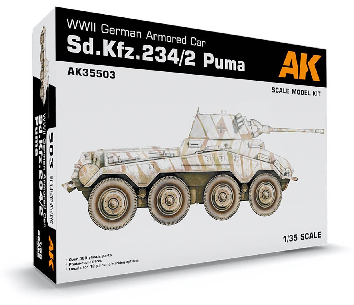 AK Interactive 1/35 SD.KFZ.234/2 PUMA Plastic Model Kit | 8435568328891