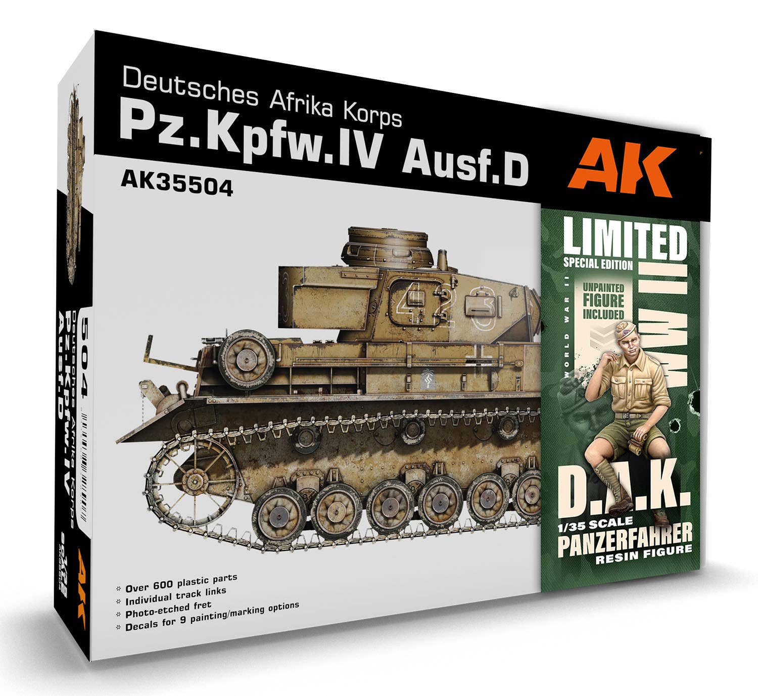 AK Interactive 1/35 PZ.KPFW.IV AUSF.D AFRIKA KORPS+DAK PANZERFAHRER | 8435568337831