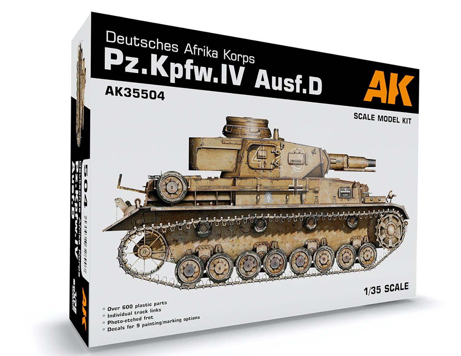 AK Interactive 1/35 PZ.KPFW.IV Ausf.D Deutsche Afrika Korps Plastic Model Kit | 8435568328907