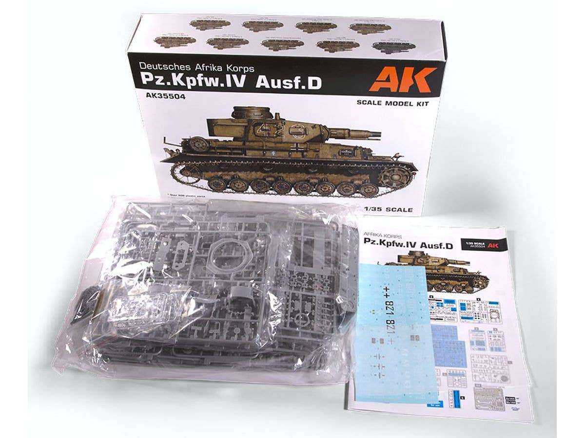 AK Interactive 1/35 PZ.KPFW.IV Ausf.D Deutsche Afrika Korps Plastic Model Kit | 8435568328907