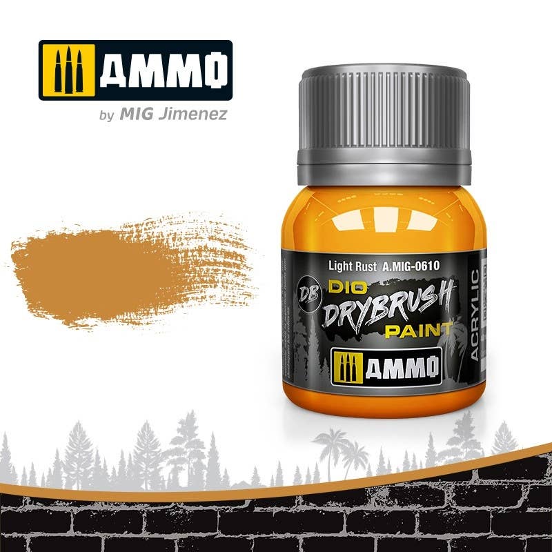 Ammo Mig Dio Drybrush Acrylic Paint 40ml - Light Rust | 8432074006107