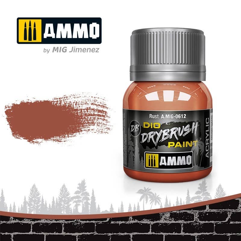 Ammo Mig Dio Drybrush Acrylic Paint 40ml - Rust | 8432074006121