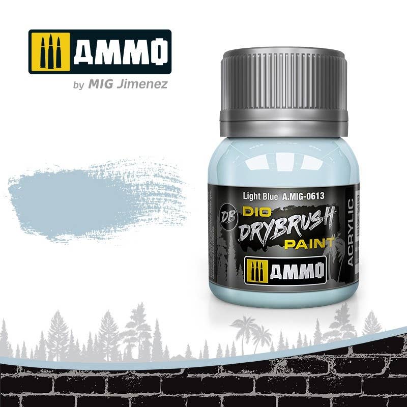 Ammo Mig Dio Drybrush Acrylic Paint 40ml - Light Blue | 8432074006138
