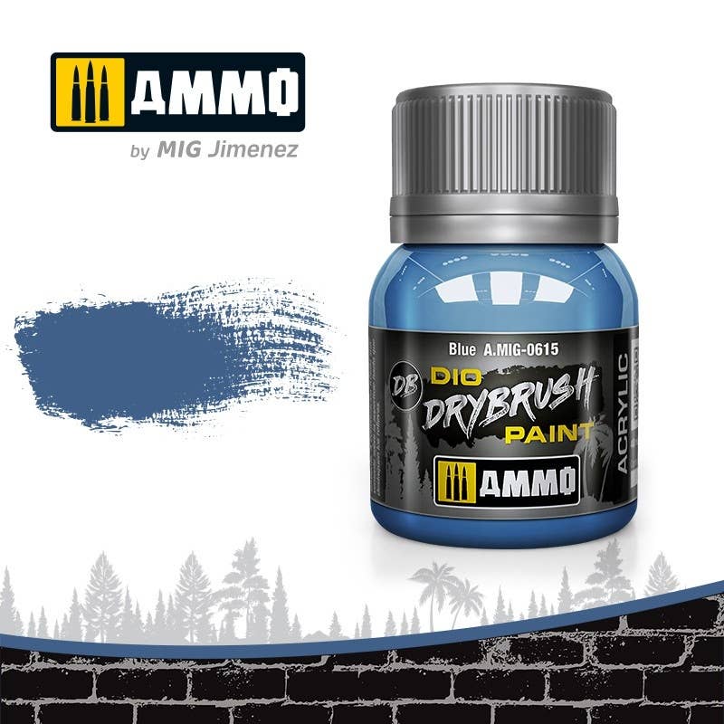 Ammo Mig Dio Drybrush Acrylic Paint 40ml - Blue | 8432074006152