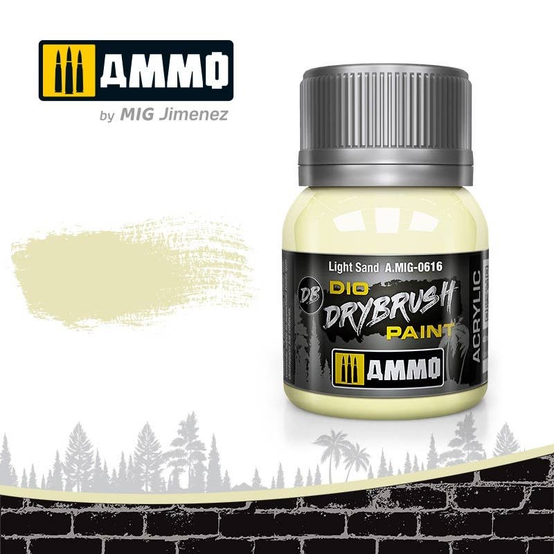 Ammo Mig Dio Drybrush Acrylic Paint 40ml - Light Sand | 8432074006169