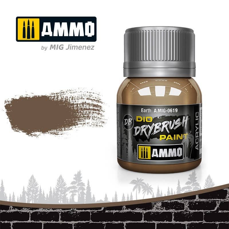 Ammo Mig Dio Drybrush Acrylic Paint 40ml - Earth | 8432074006190