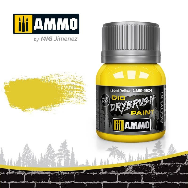 Ammo Mig Dio Drybrush Acrylic Paint 40ml - Faded Yellow | 8432074006244