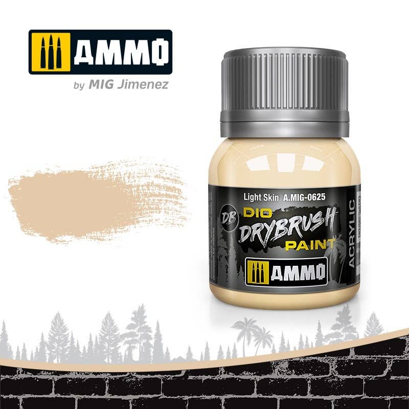 Ammo Mig Dio Drybrush Acrylic Paint 40ml - Light Skin | 8432074006251
