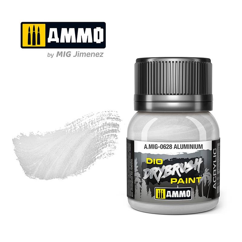 Ammo Mig Dio Drybrush Acrylic Paint 40ml - Aluminium | 8432074006282