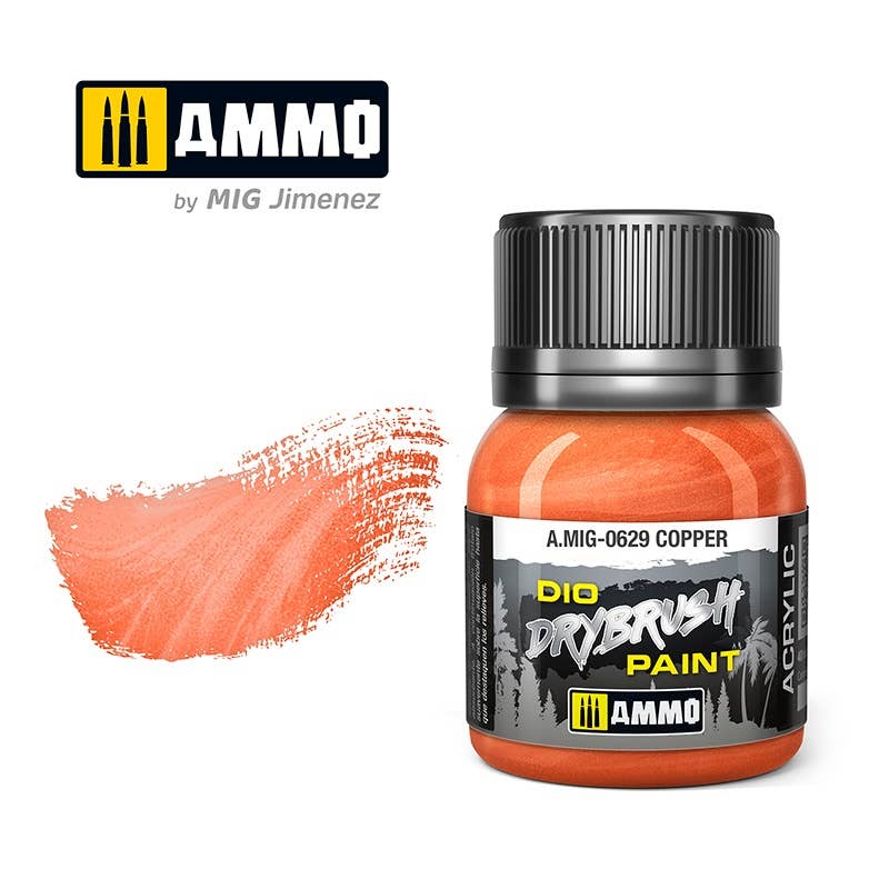 Ammo Mig Dio Drybrush Acrylic Paint 40ml - Copper | 8432074006299