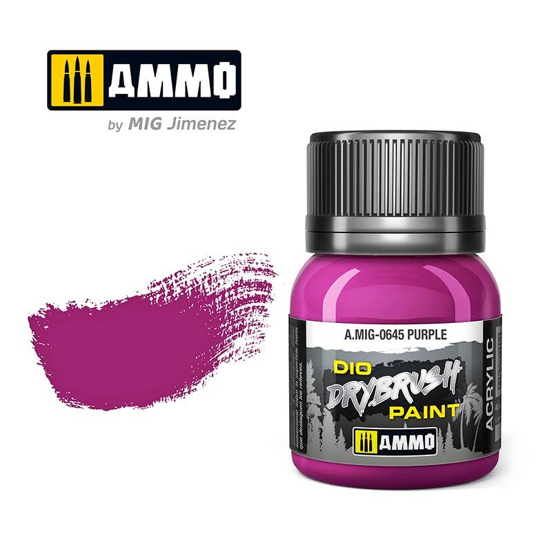 Ammo Mig Dio Drybrush Acrylic Paint 40ml - Purple | 8432074006459