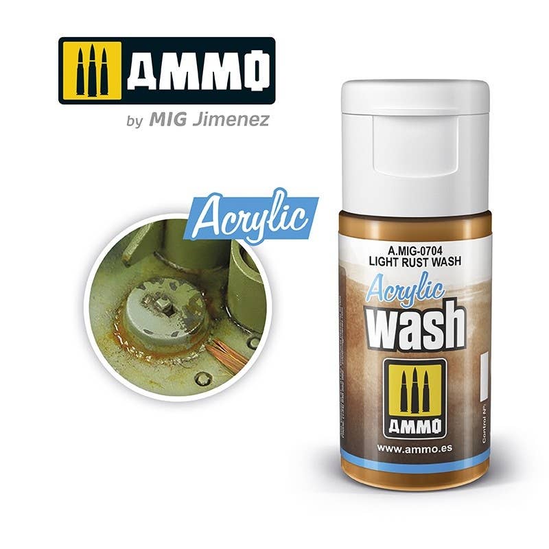 Ammo Mig Light Rust Acrylic Wash | 8432074007043