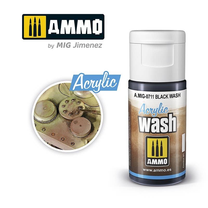 Ammo Mig Black Acrylic Wash | 8432074007111