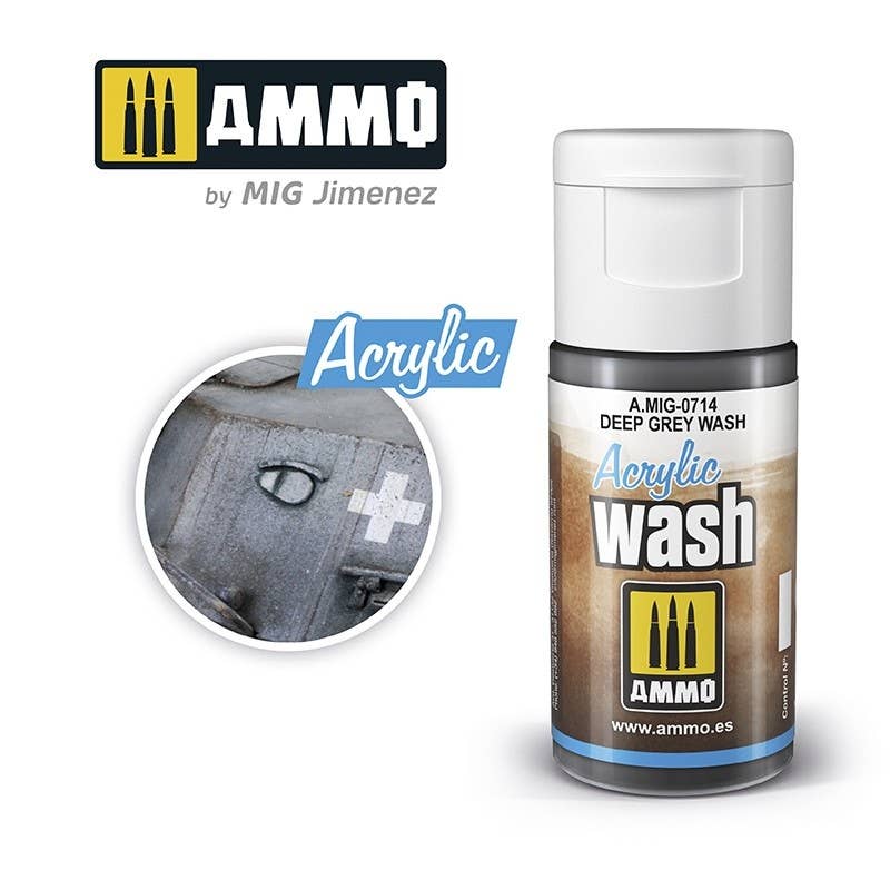 Ammo Mig Deep Grey Acrylic Wash | 8432074007142