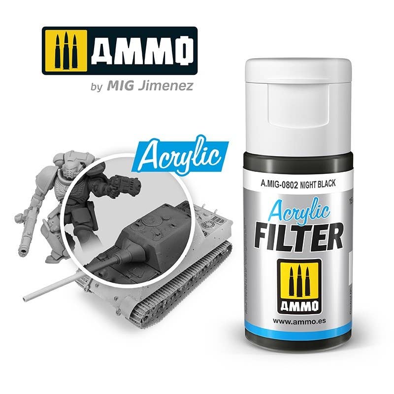 Ammo Mig Night Black Acrylic Filter | 8432074008026