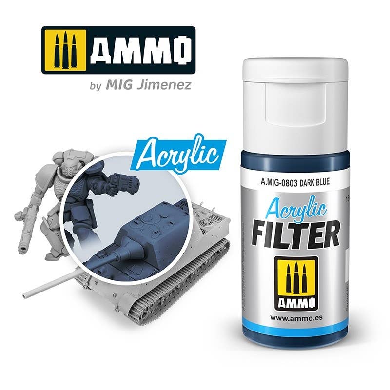 Ammo Mig Dark Blue Acrylic Filter | 8432074008033