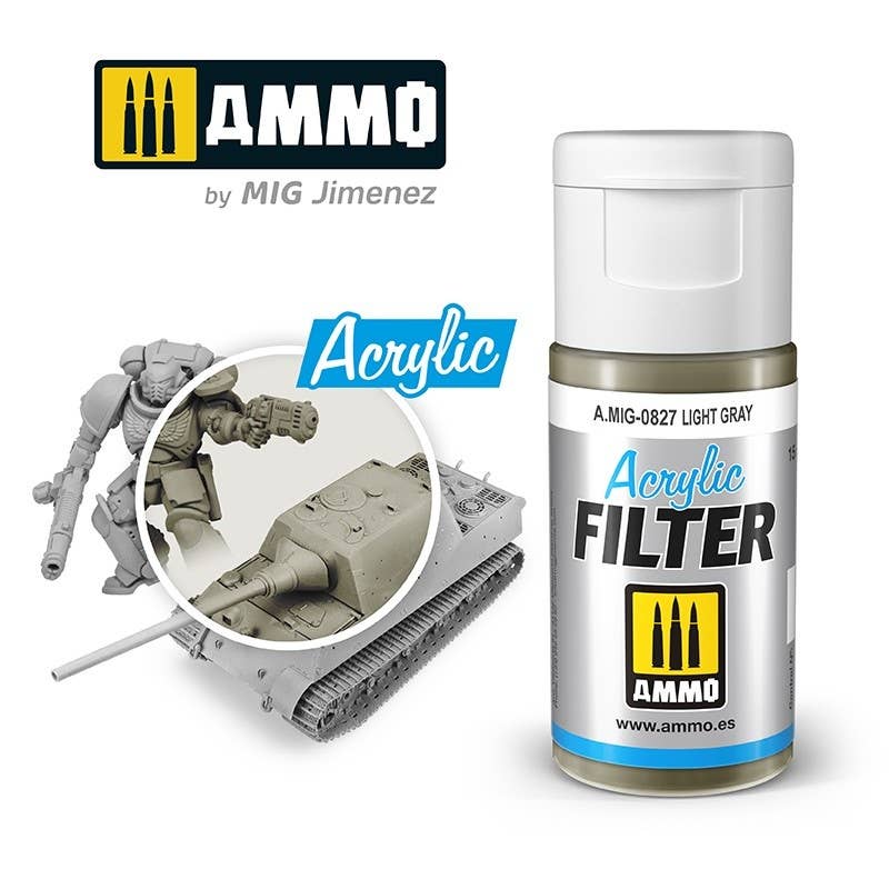 Ammo Mig Light Gray Acrylic Filter | 8432074008279