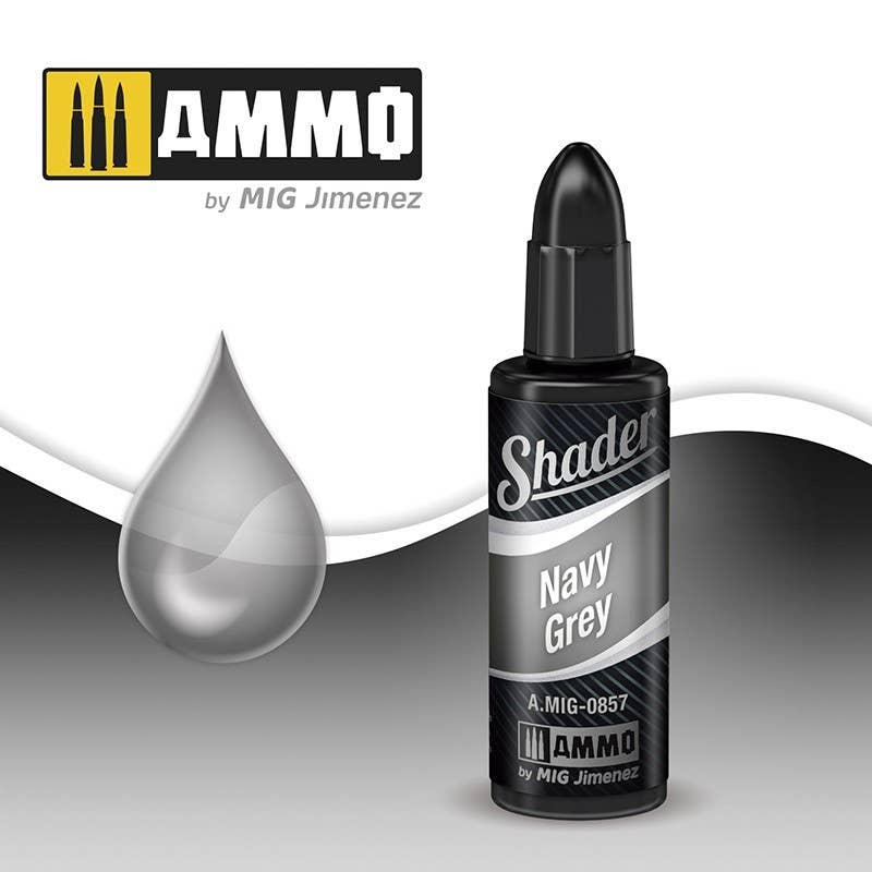 Ammo Mig Acrylic Shader 10ml - Navy Grey Shader | 8432074008576
