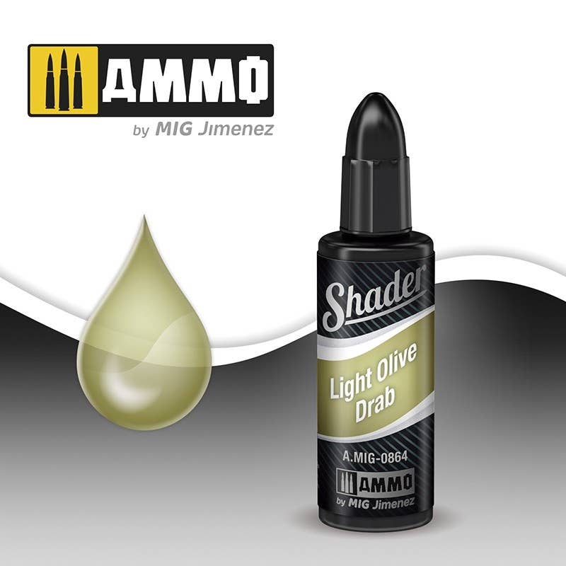 Ammo Mig Acrylic Shader 10ml - Light Olive Drab Shader | 8432074008644