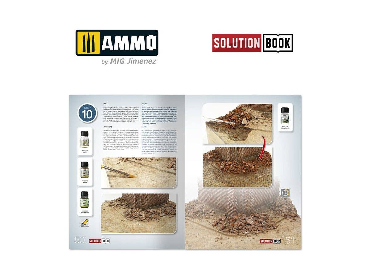 Ammo Mig How to Paint Brick Buildings, Colors & Weathering System - Solution Book (Multilingual) | 8432074065104