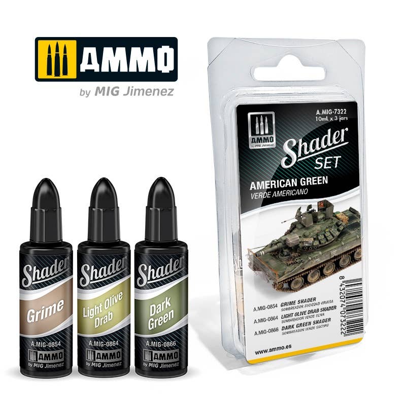 Ammo Mig Acrylic Shader Set - American Green | 8432074073222