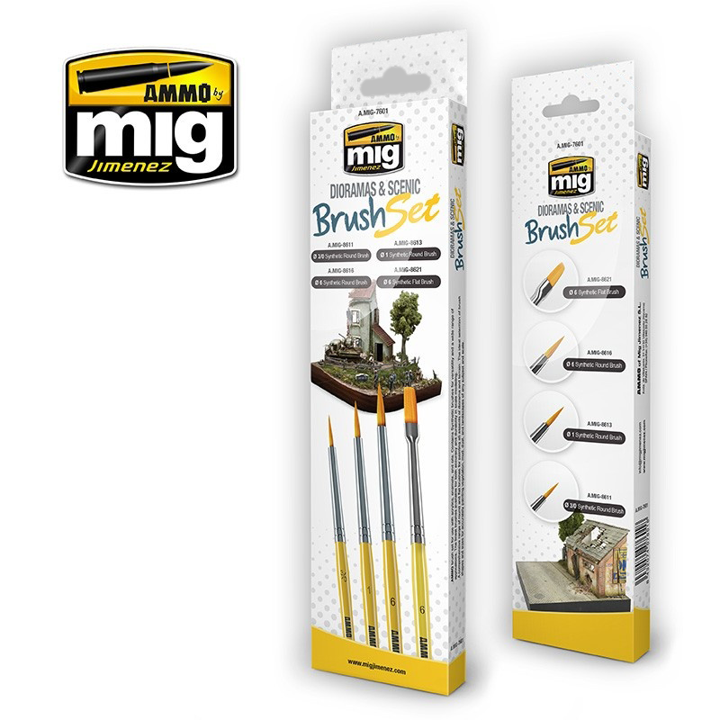 Ammo Mig Dioramas & Scenic Brush Set | 8432074076018